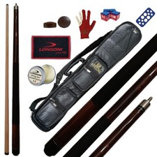 Stecca Pool Jolly marrone 2 pezzi 145 cm  cuoio 13mm con fodero Fred, accessori