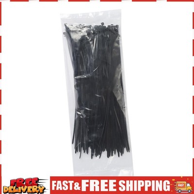 Black White 100pcs Nylon Cable Ties 3 Sizes Wire Organizer Fasten Ring Zip Ties 