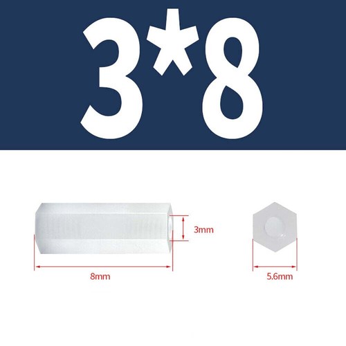 M2 - M5 White Nylon Female Spacers Hex Standoff Pillar PCB Insulator Studs - Picture 36 of 82