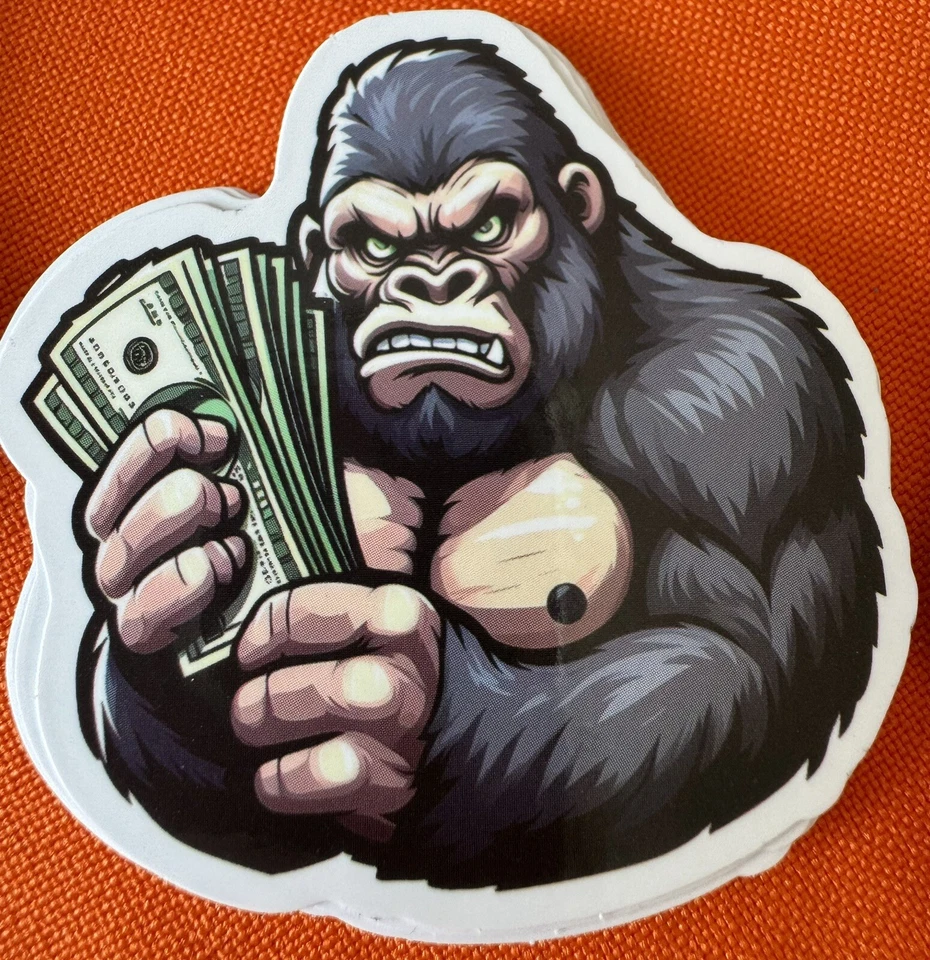 27 X PEGATINAS DE PESCA DE DIBUJOS ANIMADOS DE LUJO GORILA DIVERTIDO PESCADOR PORTÁTIL, CAJA DE PESCA Foto 2 de 4