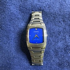 Fossil Arkitekt Stainless Steel Watch Blue Dial Retro Minimalist Water Resistant