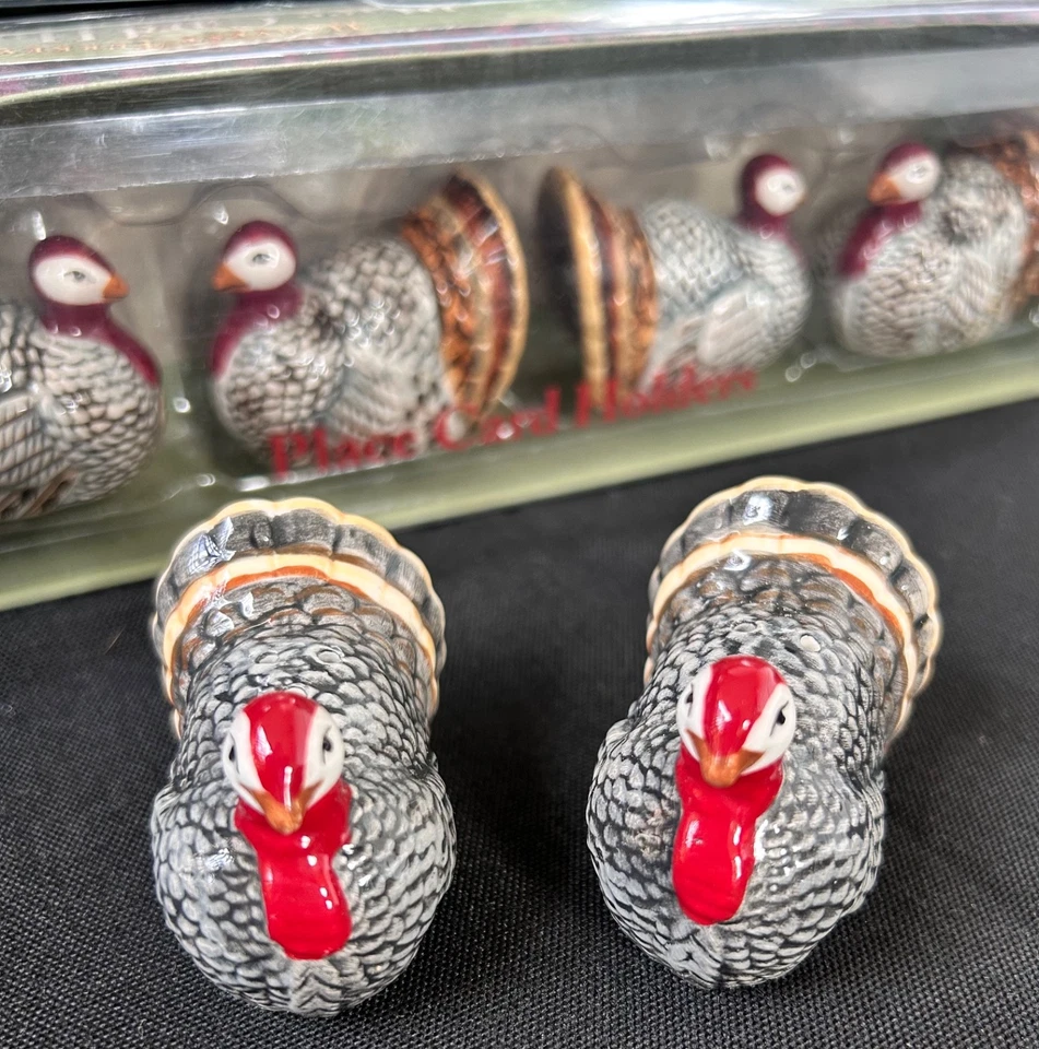 Accesorios de mesa Warren Kimble cerámica arte popular cosecha pavo Foto 4 de 4