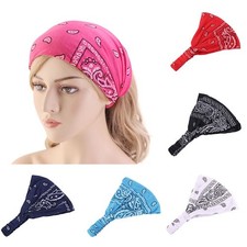 Womens Sports Cotton Hair Band Tie Wide Stretch Headband Turban Cap Head Wrap