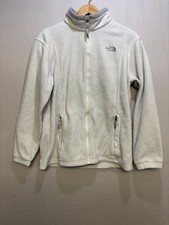 The North Face Full Zip Fleece Jacket Girls White Logo Zipper Pockets XL