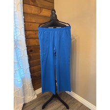 Dickies 82012 Scrub Pants  Royal Blue- Size Large- Pull-On Cargo- Excellent Con