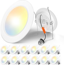 Recessed Lighting 5/6 Inch 12 Pack 5CCT Flat LED Can Lights