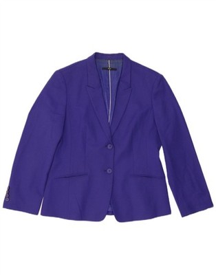 Hugo Boss Damen 3 Knopf Blazer Sakko UK 12 Medium Lila Schurwolle BQ12
