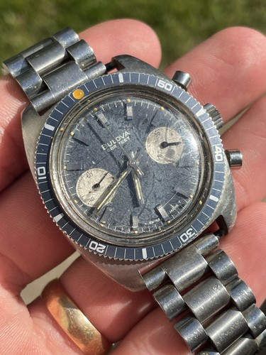 Super rare Vintage BULOVA BLUE DEVIL DIVER 666 FEET CHRONOGRAP...