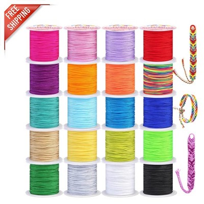 Vibrant Multicolor Nylon Beading Thread - 1500 Feet for Jewelry Making & Macrame