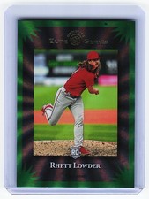 2025 Donruss #4 Rhett Lowder Elite Series Green Laser Cincinnati Reds