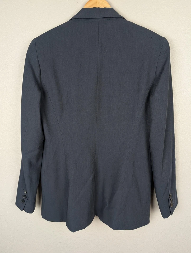 Blazer Tahari Mujer 6 Gris Mezcla Lana Hecho en EE. UU. Solapa Muesca Forrado con 3 Botones Foto 3 de 4