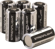 85180 3V CR123A Lithium Batteries, 6-Pack, Black
