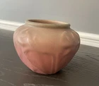 Vintage Rookwood Pottery Vase - shape number 6431, 1935, matte pink & green rim