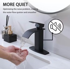 Single Handle Waterfall Spout Faucet for Bathroom Sink, Suitable for RV Vanity