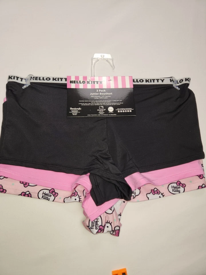 HELLO KITTY, Paquete de 3, Bragas Pantalones Cortos Junior Niño, GRANDES NUEVAS CON ETIQUETAS B147-7 Foto 3 de 3