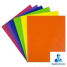 JAM 6pk POP 2 Pocket School Presentation Plastic Folders Primary Colors