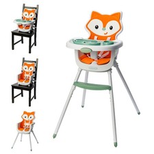 Grow-with-Me 4-in-1 Convertible High Chair, for Babies 6-36 Months, Orange Fox