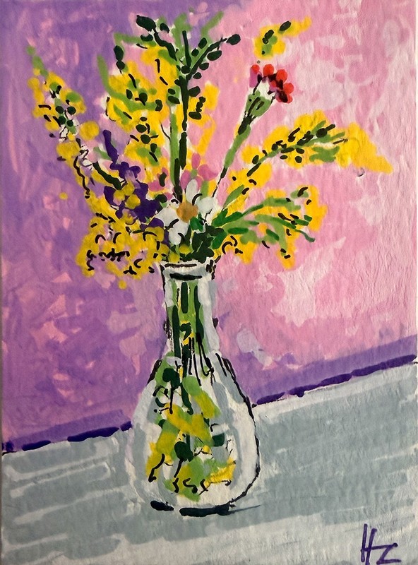 Original ACEO Floral Stillness Series – painting 1 of 7 - Botanical Acrylic OOAK