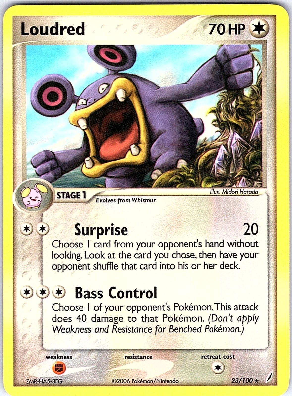 Loudred 23/100 Rare Crystal Guardians Pokemon Near Mint