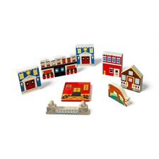 Wooden Town Building Lot 8 Police Station Stores Train Station Brio compatible