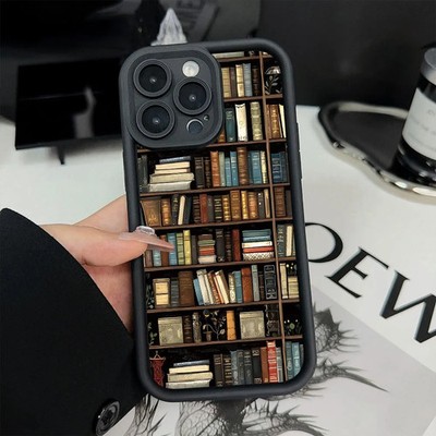 Luxus Bücherregal Print Case für iPhone 16e & 17 Pro - MagSafe