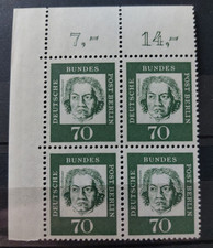 Berlin MiNr. 210 Bedeutende Deutsche VB / Vierer Ecke / Eckrand 1  postfrisch