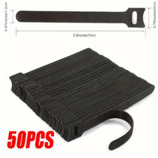 50 PCS Cable Straps Wire Cord Hook Loop Ties Reusable Fastening Organizer Laptop