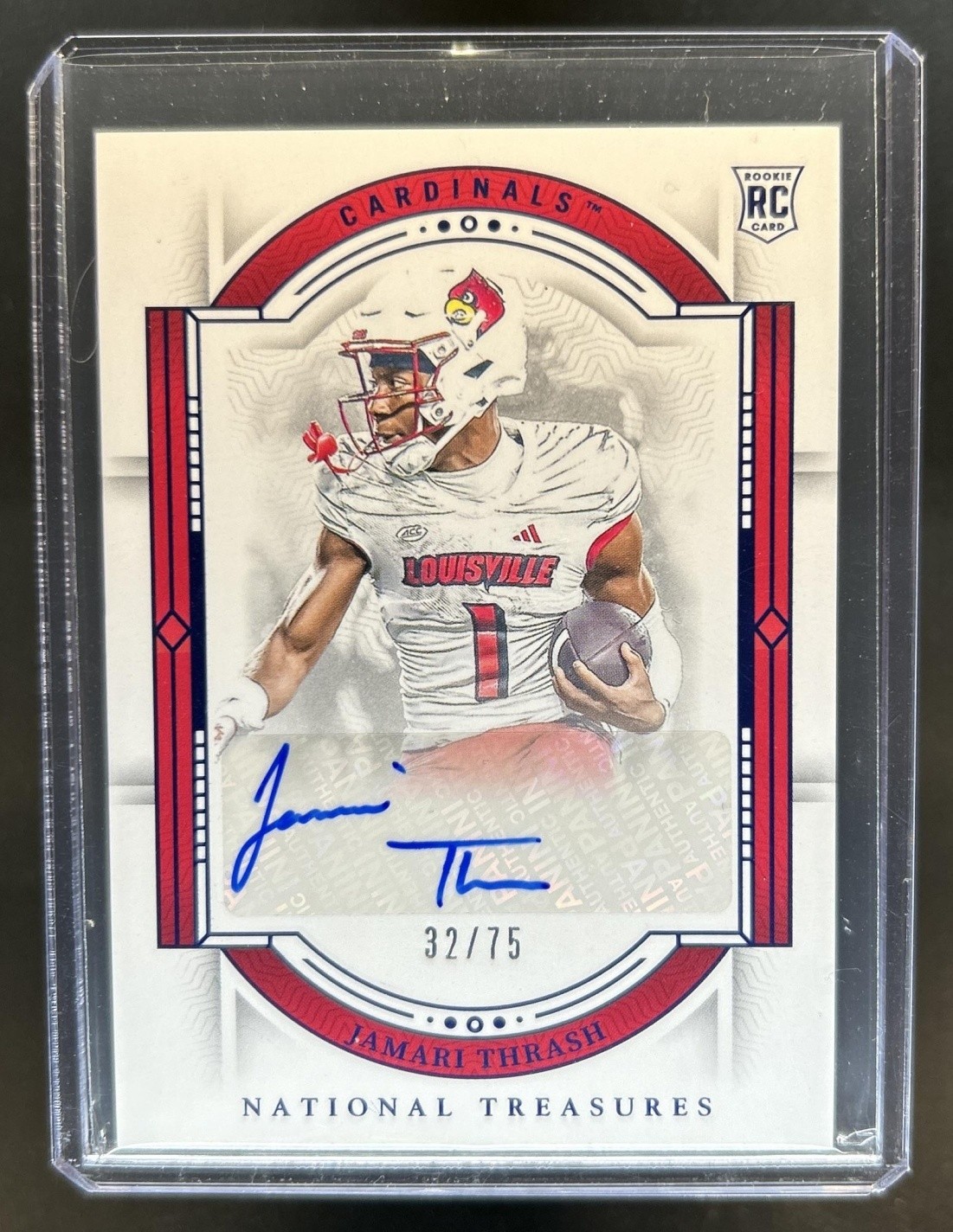 Jamari Thrash Panini National Treasures Collegiate Rookie Signatures #JTH Blue