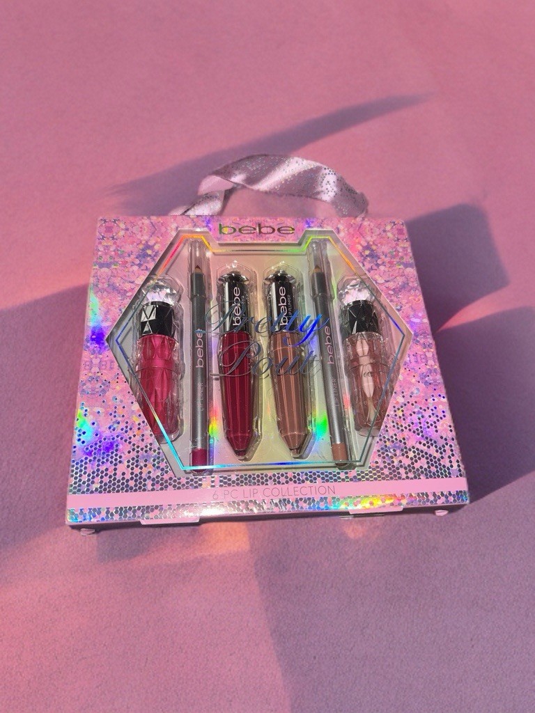 Bebe 6 Piezas Conjunto de Colección de Labios Relleno de Labios Aceite y Delineador Maquillaje Kit de Regalo Nuevo