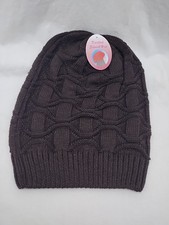 Slouch Hat Winter Baggy Ski Beanie Floppy Stocking Cap Brown Knit Men Women