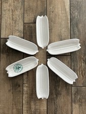 Bordallo Pinheiro White Corn Cob Dishes (6) Great Condition Made in Portugal
