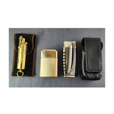 Colibri QTR163 & Ronson Typhoon Collectible Lighters Gold Silver Black Lot of 3