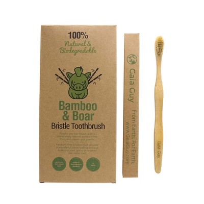 Natural Bristle Bamboo Toothbrush with Boar Bristles - Totally Biodegradable ...