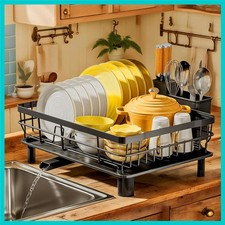 Versatile Dish Drying Rack - Space-Saving with Removable Holder & Quick Drainage