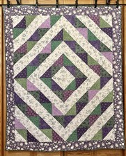 Handmade Modern Patchwork Cotton Quilt 56x68