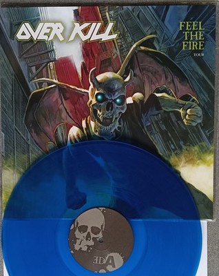 Overkill Feel The Fire Tour Live US '85 Blue Vinyl LP Ltd Fuck You Thrash Metal