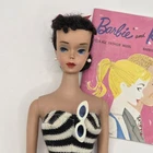 Original Vtg Mattel Barbie Brunette Ponytail Barbie no. #4 1960 OSS, & catalogue