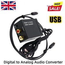 Digital Optical Coaxial SPDIF to Analog Audio Converter DAC Adapter RCA 3.5mm TV