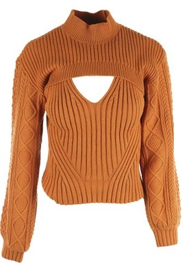 JONATHAN SIMKHAI ORANGE WOLLPULLOVER SMALL