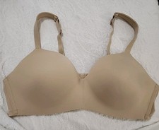 Lane Bryant Cacique Bra 44C Lightly Lined T-Shirt No Wire Soft Strap Nude Beige