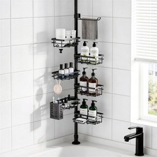 Shower Caddy Organizer Tension Pole, Rustproof 6-Pack Corner Shelf with 30-12...