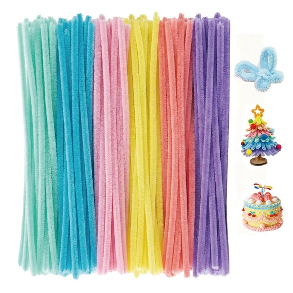 200Stk Macaron Pfeifenreiniger 30Cm Bunt Zum Basteln,Diy Blumen &Amp; Deko-image