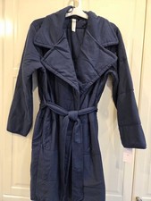 Auden Quilted Robe Bathrobe - Navy Blue - Womens Medium / Large - NEW