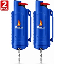 2 Pack Burn Pepper Spray Keychain 1/2oz Police Strength Self Defense OC Blue