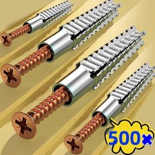Self Tapping Screw Set - 500 Expansion Pipe Drilling Plugs for Walls