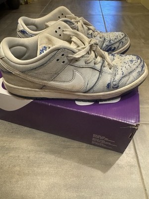 Nike SB Dunk Low Premium Cracked Leather Porcelain Size 9.5 Rare OG Hype Skating