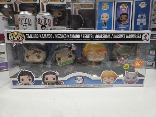 Funko Pop! Demon Slayer 4 Pack Tanjiro Nezuko Zenitsu Inosuke Glow CrunchyRoll