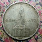 Rare Silver 1934 Nazi 5 Mark Divide Date Potsdam Garrison Church 1st Anniversary — photo 1