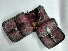 Leather Western Full Floral Tooled  Attractive Look Saddle Bag For Horse.