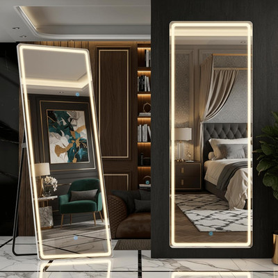71'' LED Full Length Mirror with Dimming & 3 Color Lighting - Floor & Wall Mount